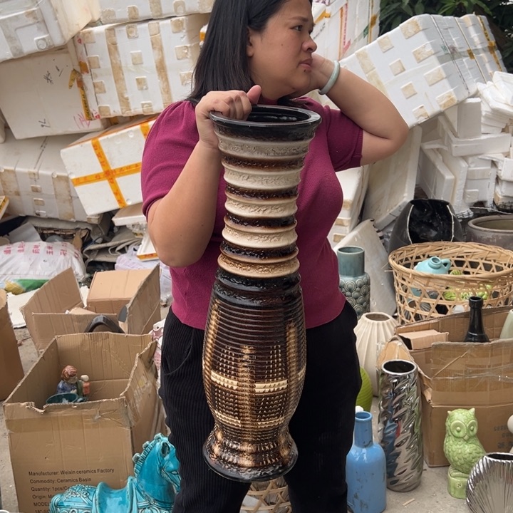 瓶高度60厘米口径13厘米微瑕捡漏低温瓷不水培