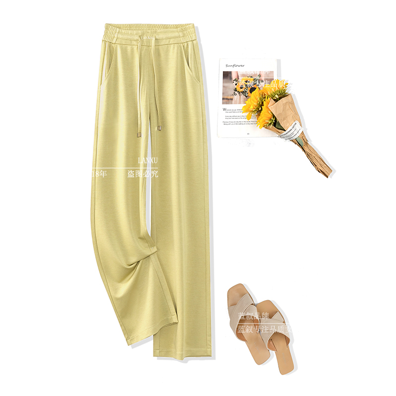 6523【夏季新款】莱赛尔天丝清凉直筒裤宽松显瘦高腰休闲裤