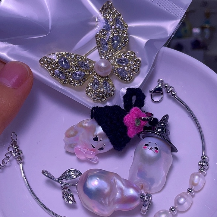 合金淡水珍珠颈饰09