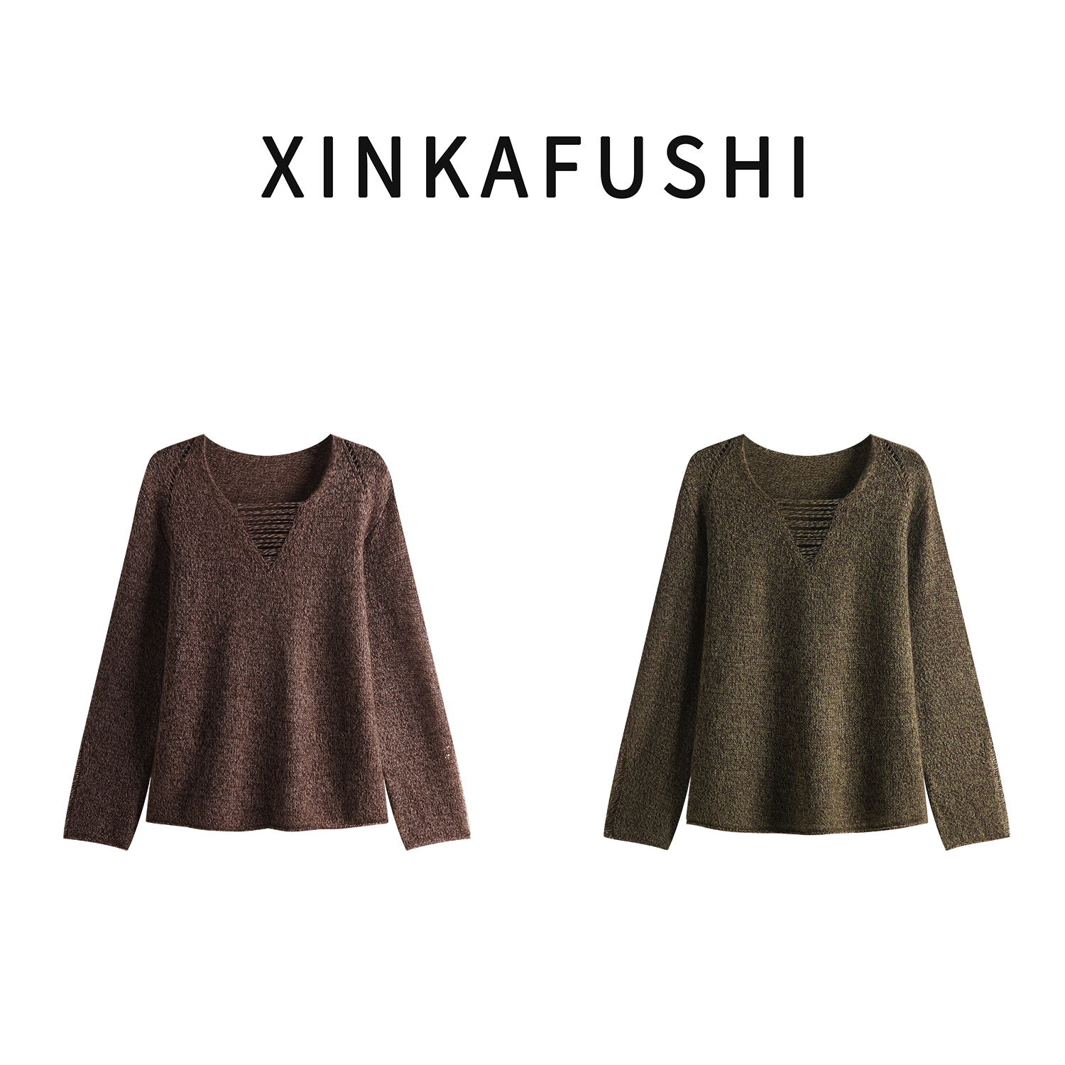 【简静柔和】秋款莱赛尔绵羊毛混纺透气休闲百搭毛针织衫YN3162