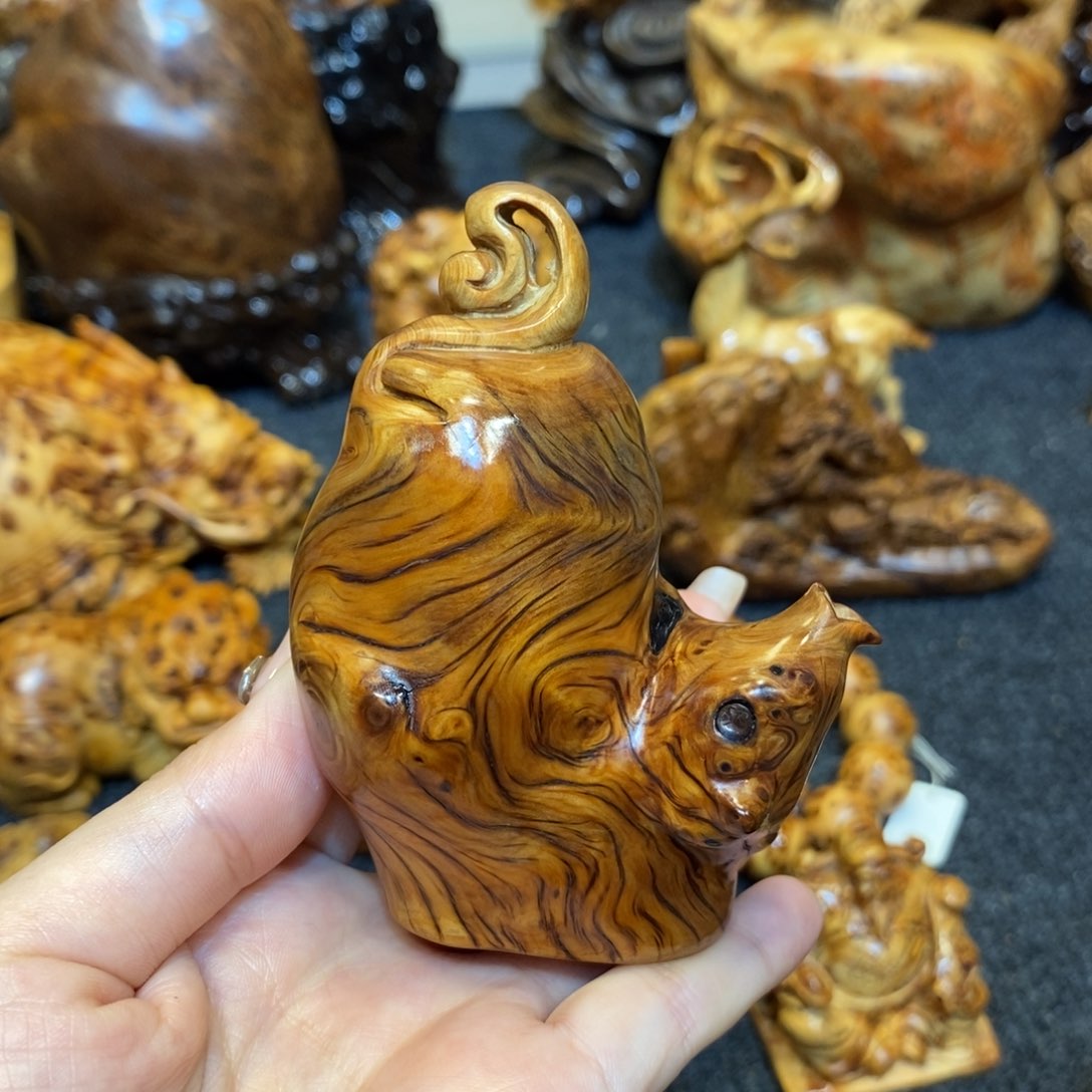 柏木（崖柏）陈化红油虎皮纹壶