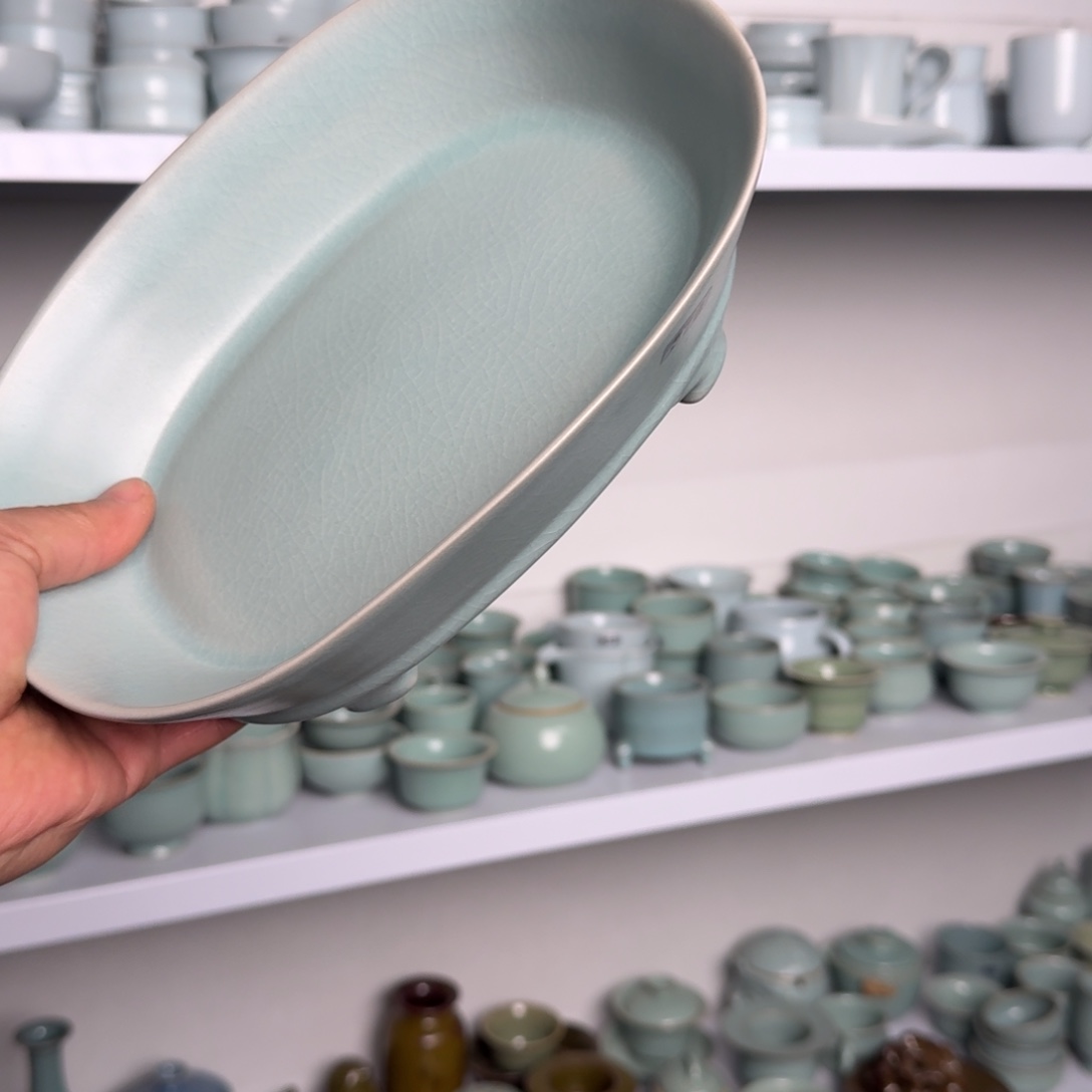 硬***币瓷其他汝瓷水仙盆微瑕