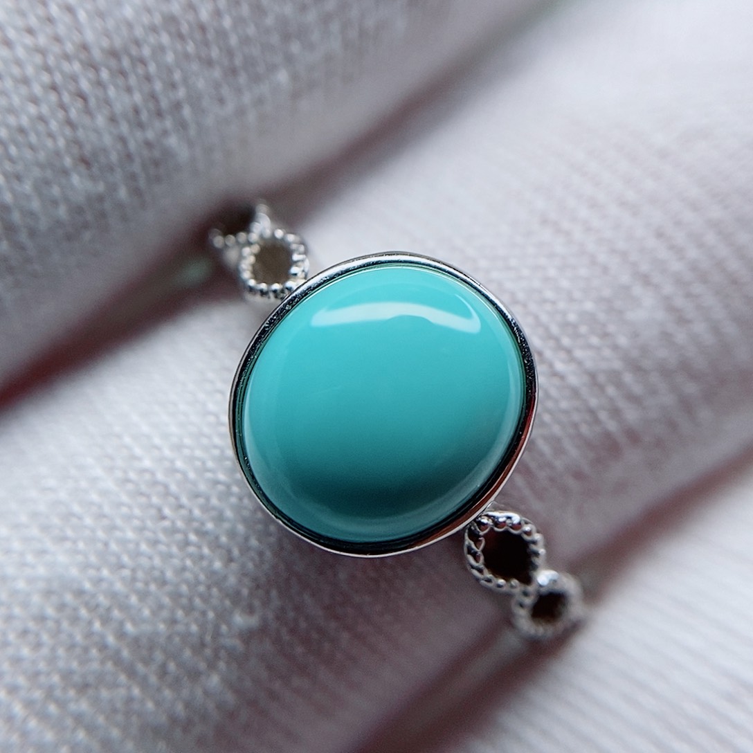 绿松石戒指银S925镶嵌