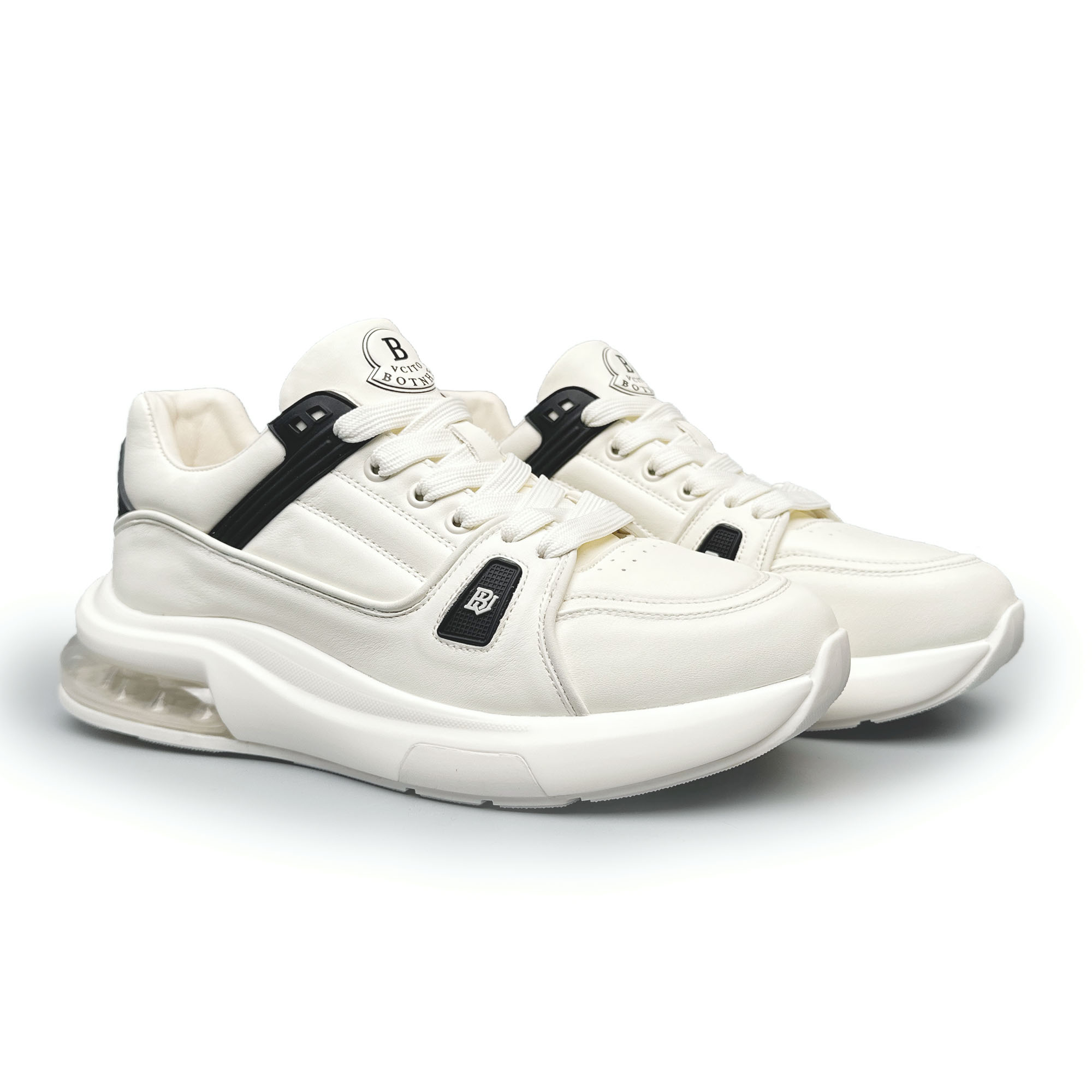 BIEUBRAYR/【白黑色】2025新品舒适户外休闲透气运动气垫底男鞋