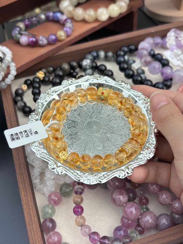 天然水晶红胶花水晶手串diy自选款多样性发货【直播间定向链接】