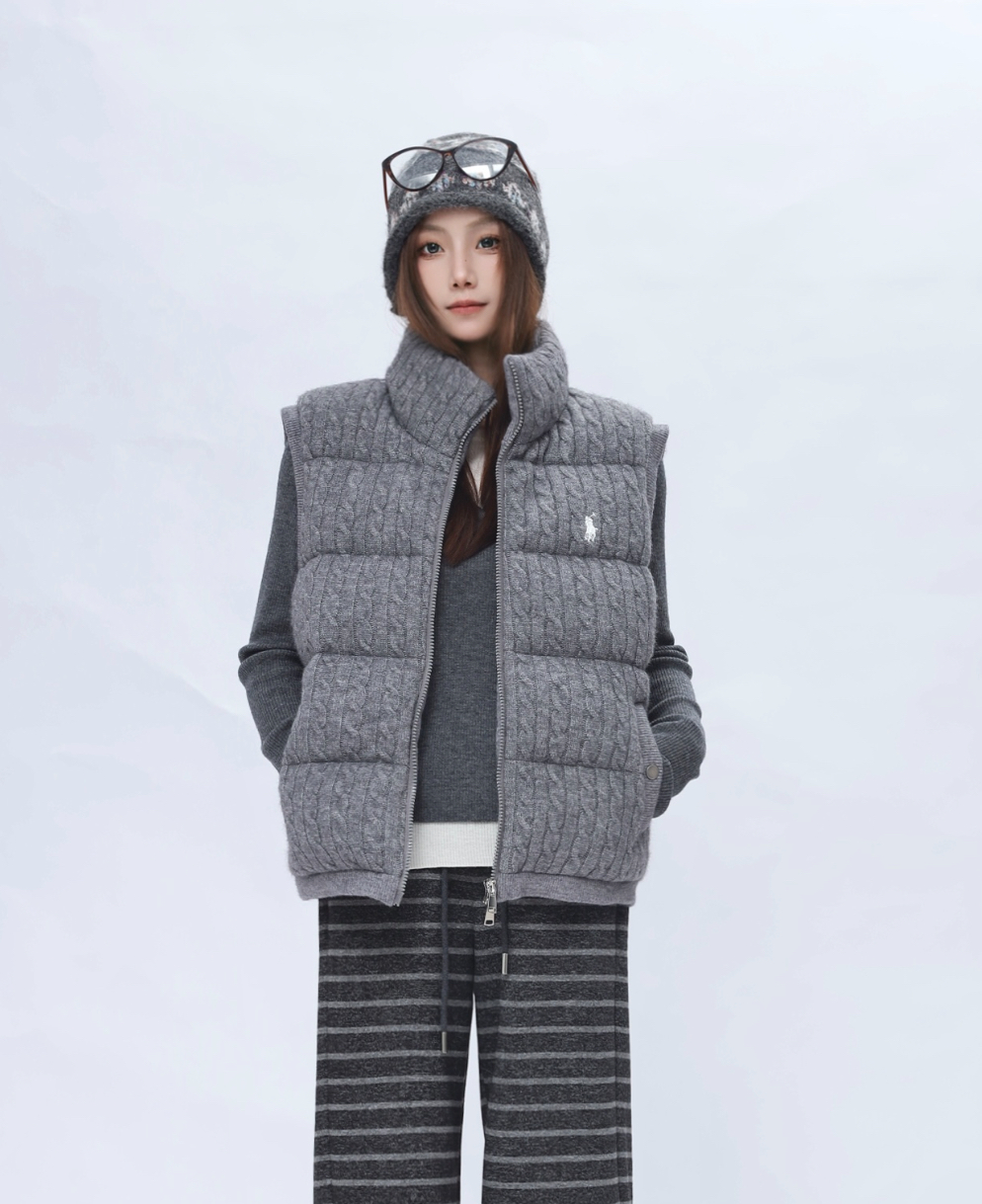 ZHOUZHOUDE【拉夫学院】立领拉链老钱风马甲外套