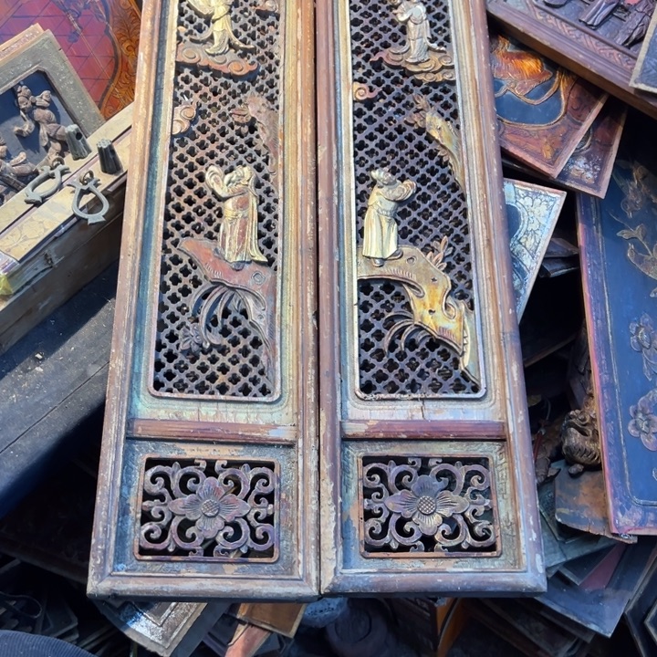 姜***生香榧木老木雕花板艺术