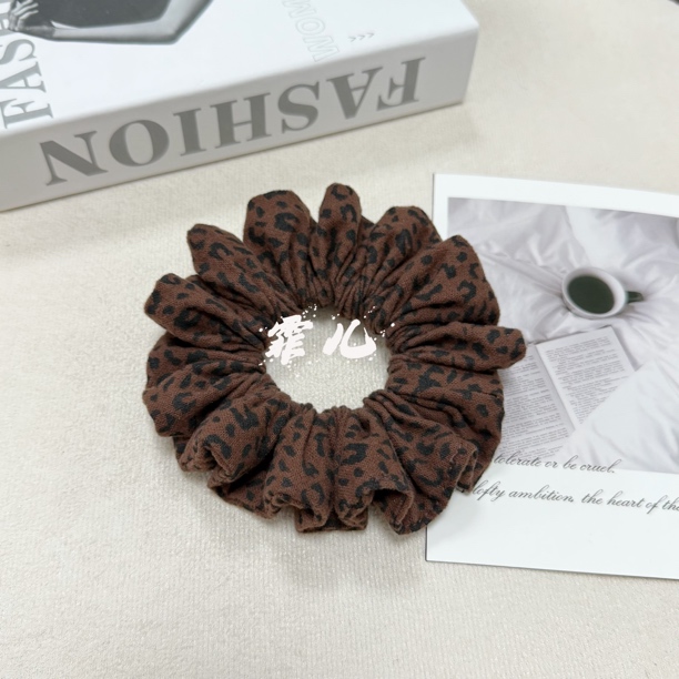 霏儿原创小众「焦糖豹纹」中号百搭肠圈发圈