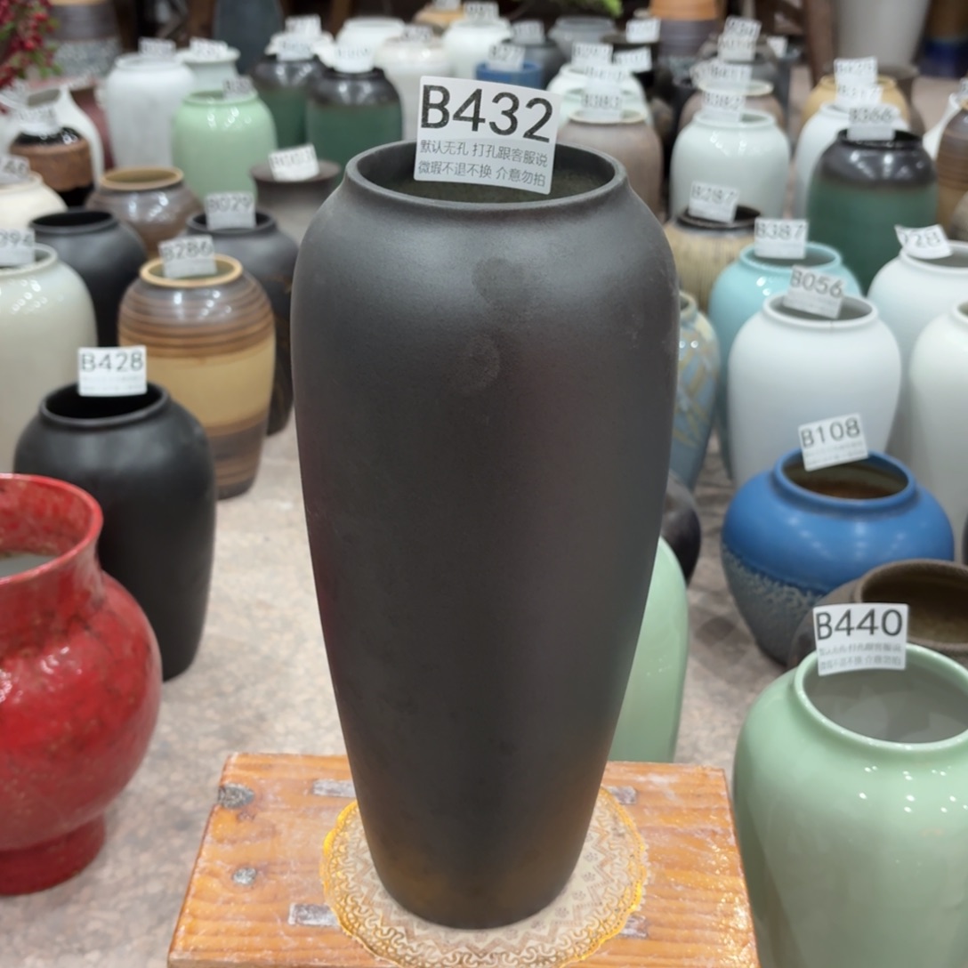 陶摆件瑕疵432 景德镇陶瓷花瓶高34口9