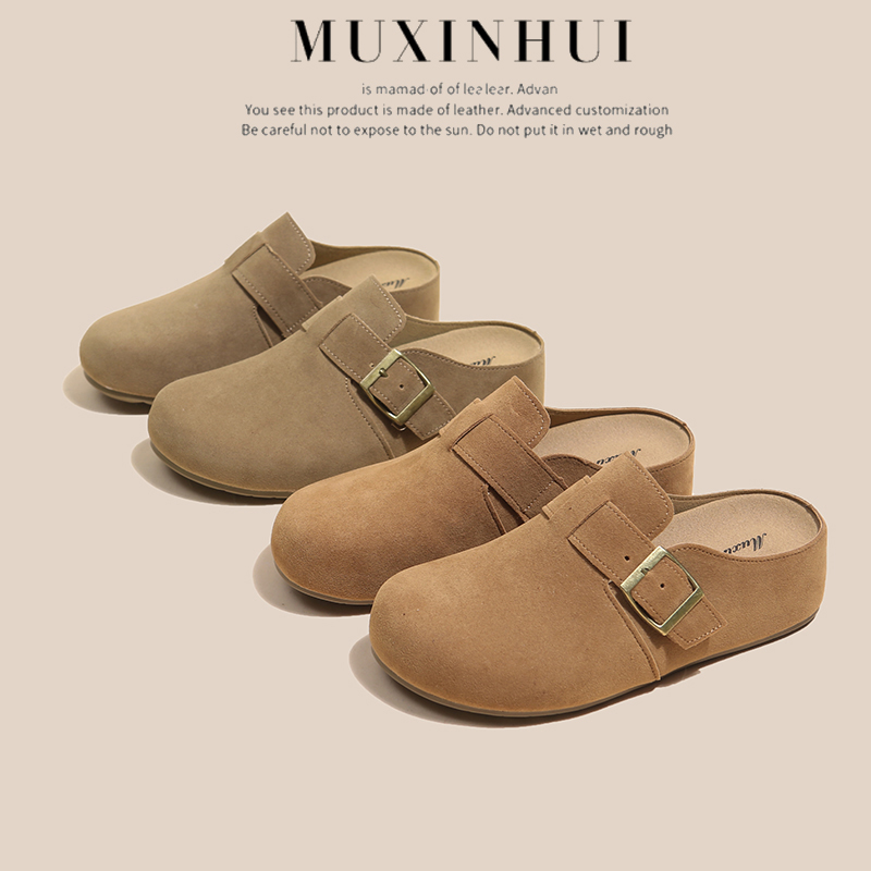 【品牌】5cm勃肯鞋女3cm包头拖一脚蹬防滑踩屎感休闲懒人鞋7280-2