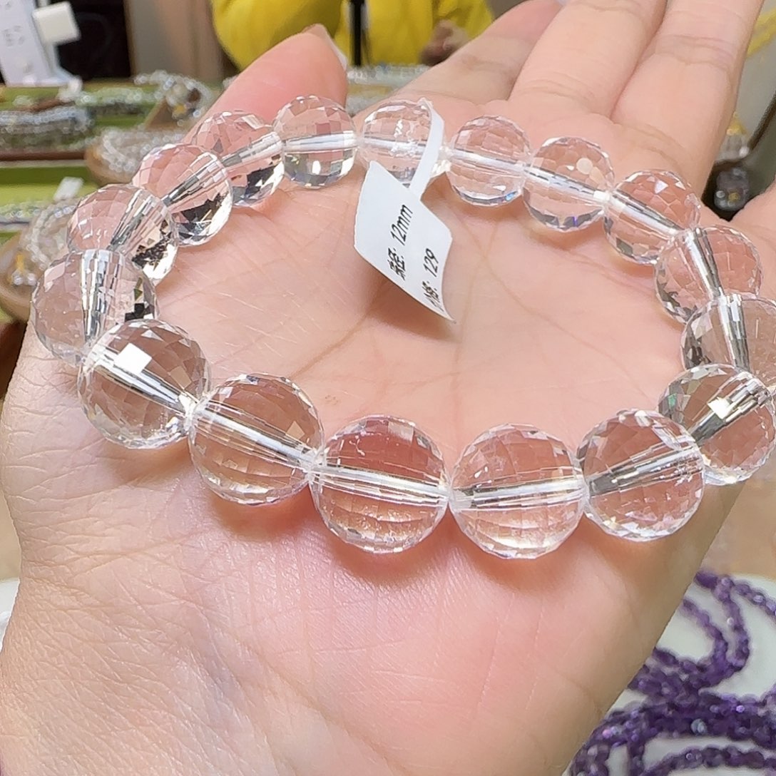 水晶手串未镶嵌天然白水晶单圈