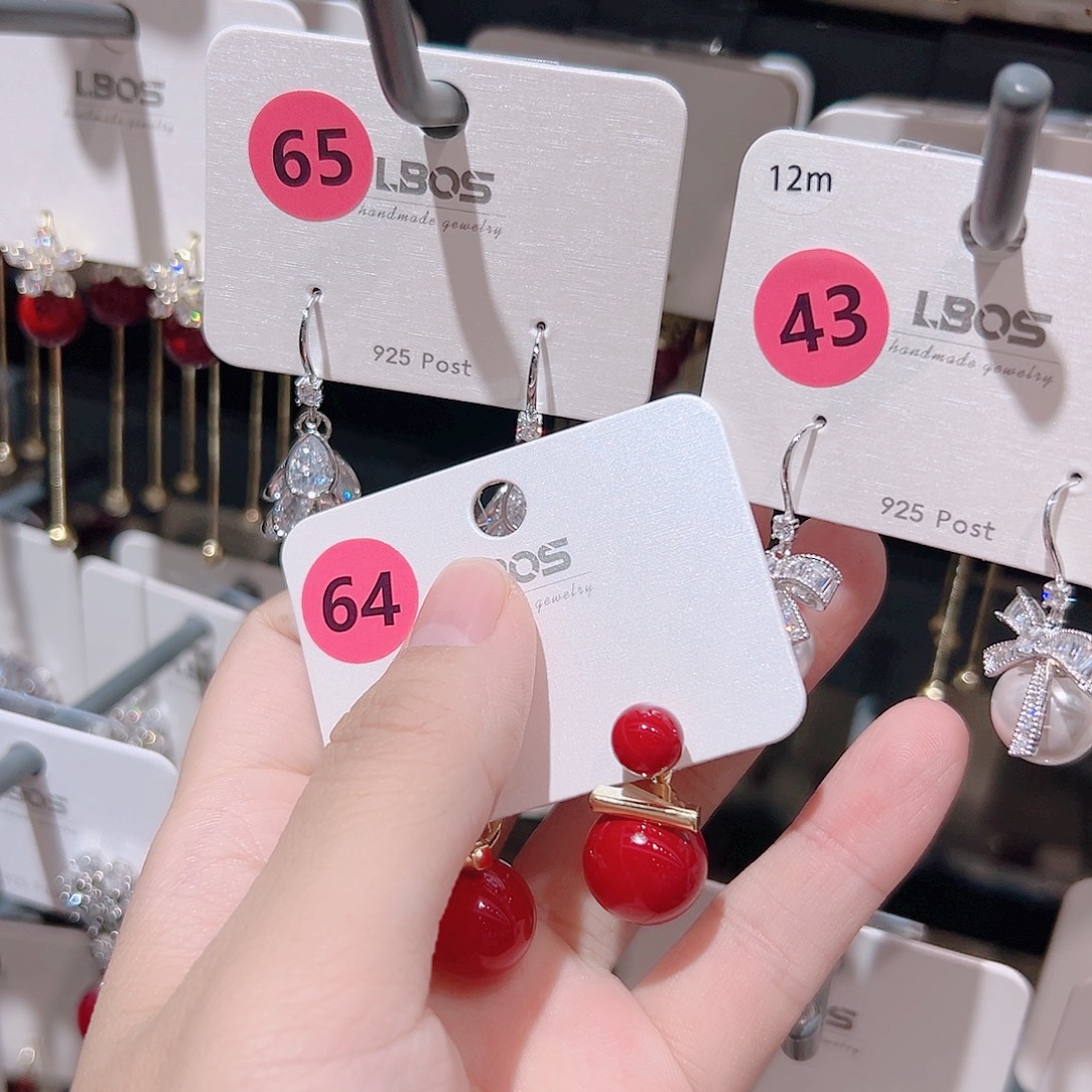 锆石纯铜合金耳环