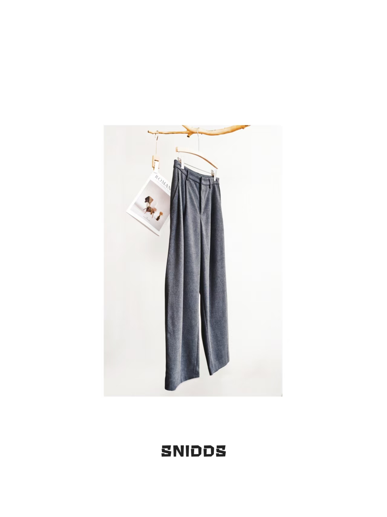  女士秋冬   腔调宽松羊毛混纺阔腿裤