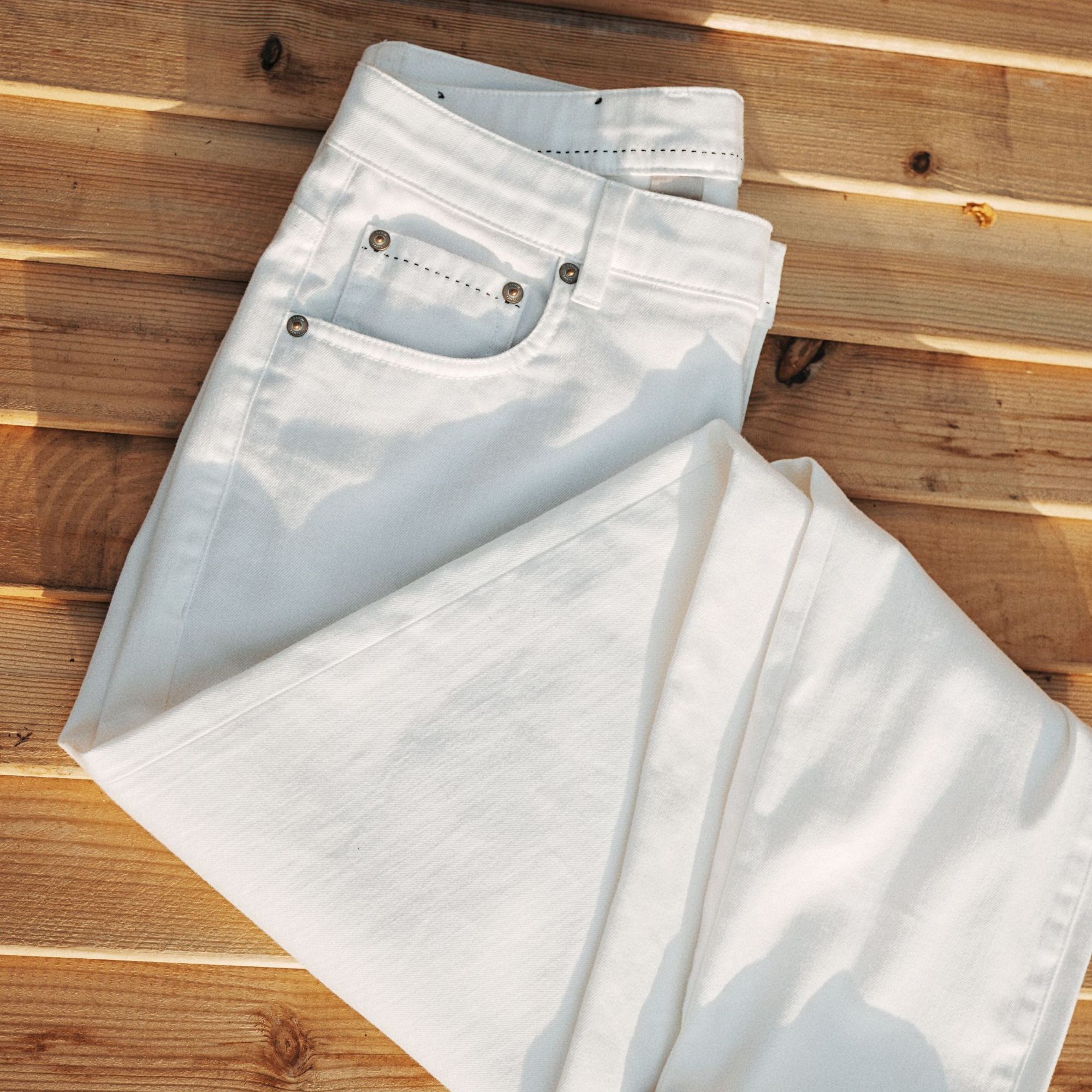 【三防四面弹】衫无二白色牛仔裤男士宽松直筒休闲裤防水、防油、防污