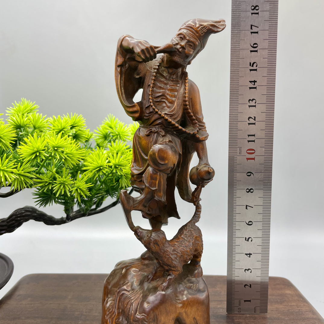 小叶黄杨木雕刻（活佛济公）摆件装饰古法仿古工艺品。