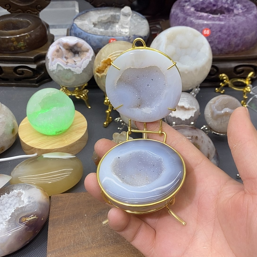 紫晶摆件未镶嵌聚宝盆