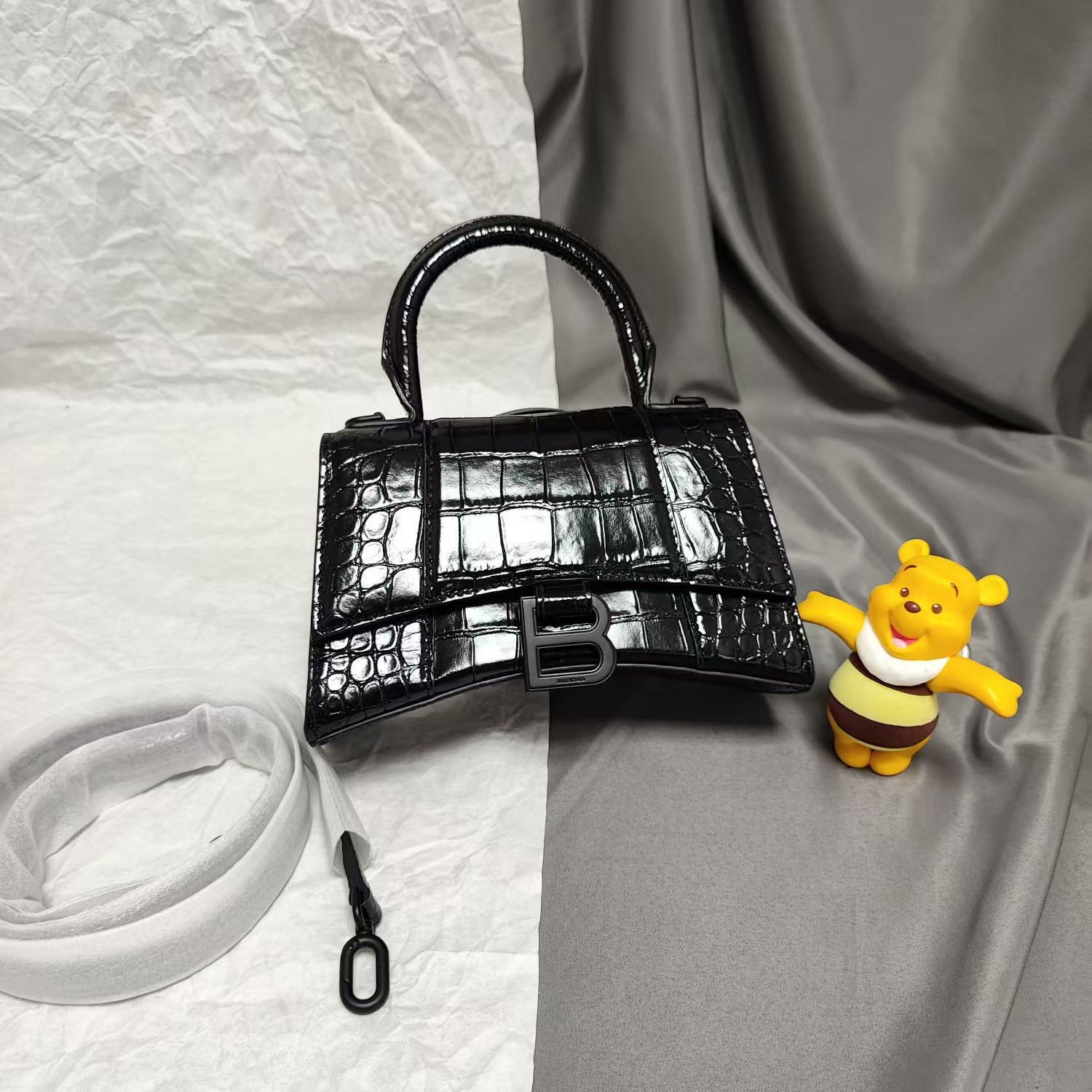 95新 Balenciaga/巴黎世家 【文子姐专属】F167/黑色沙漏XS单肩包FB