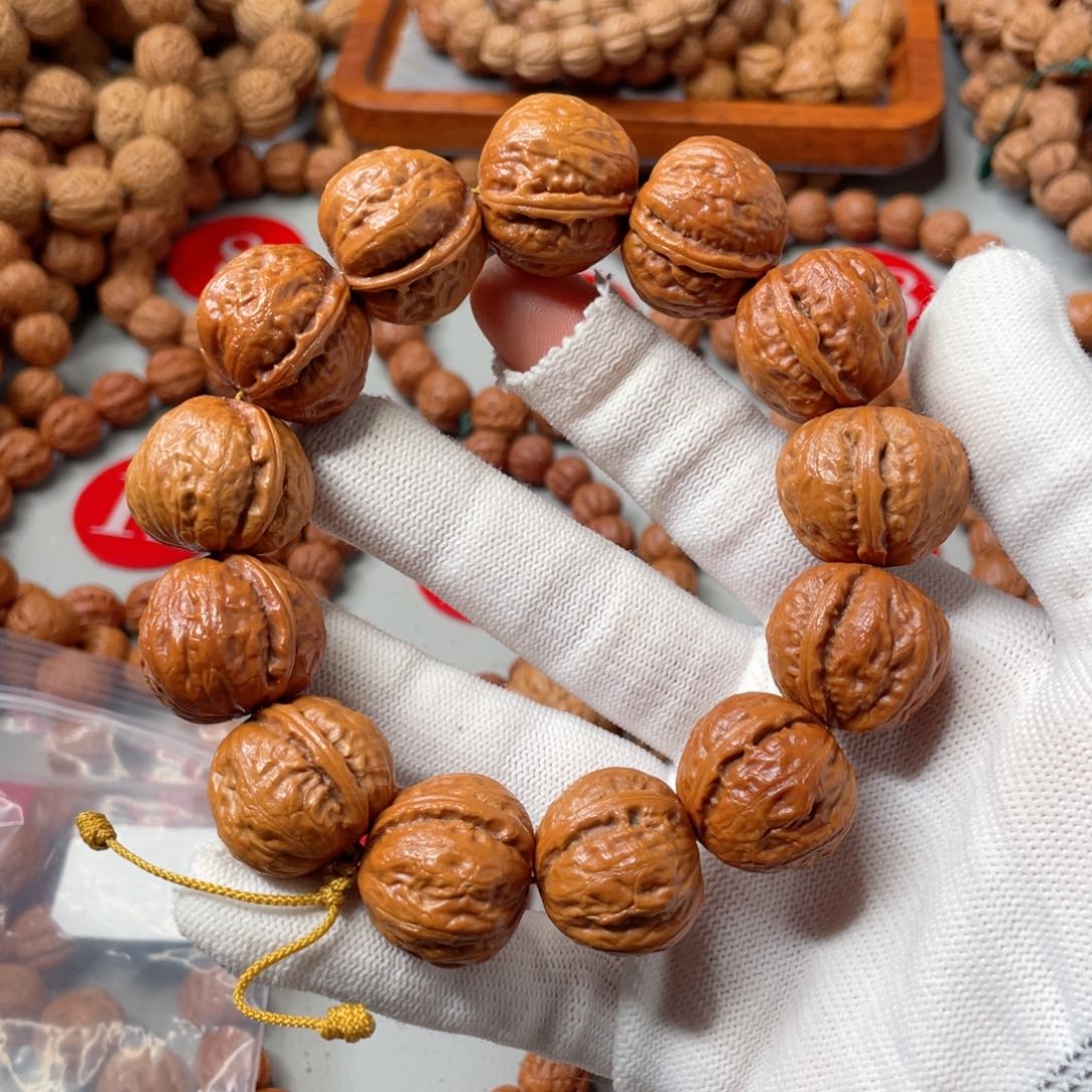 文玩核桃手串矮桩一道筋元宝22mmX42