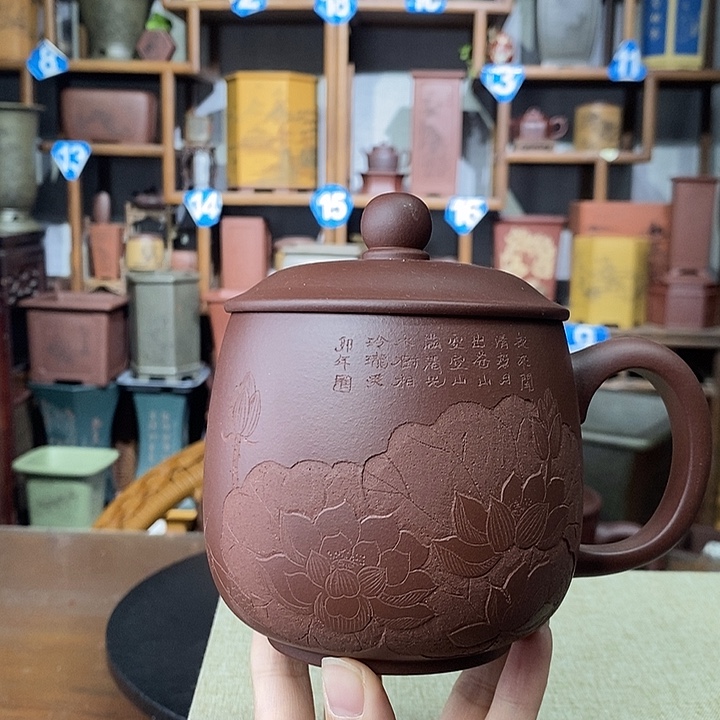 紫砂花盆紫砂盖杯