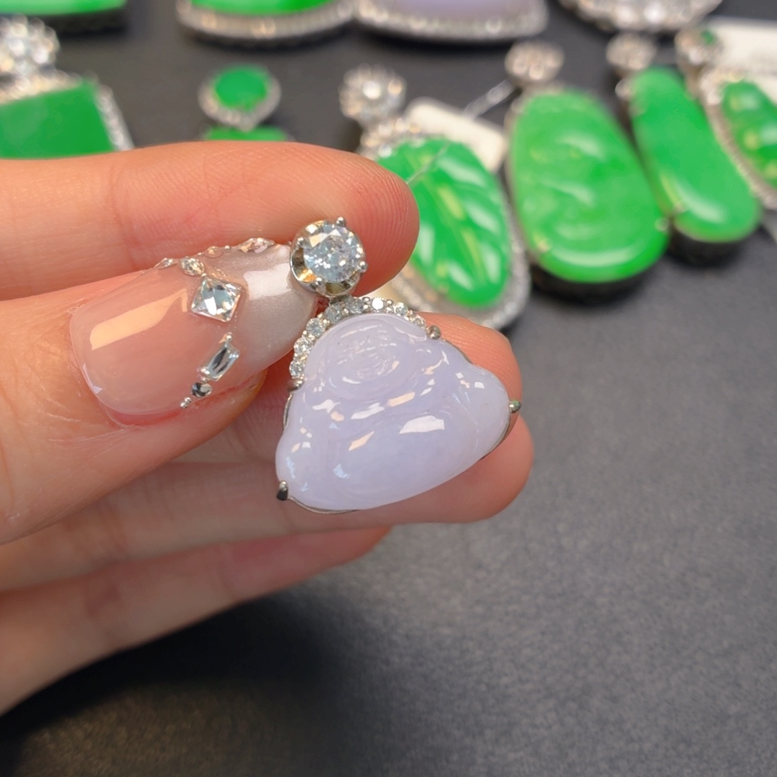 翡翠银S925镶嵌颈饰