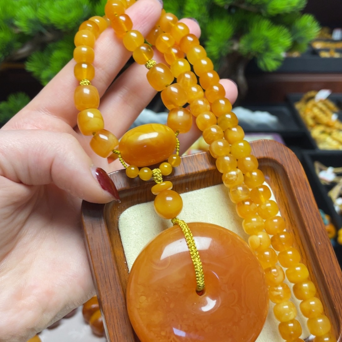 蜜蜡颈饰未镶嵌项链