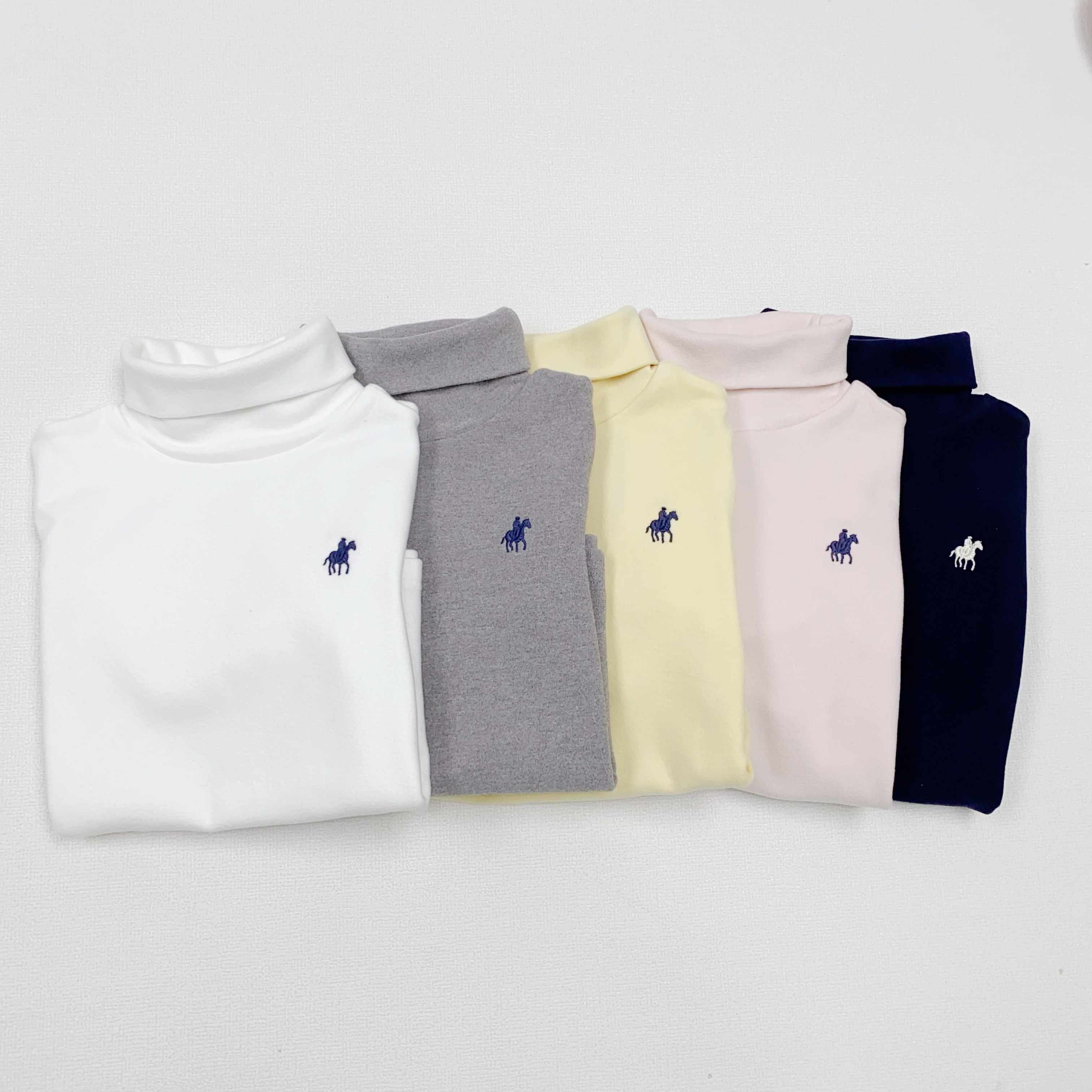 秋冬新款打底衫高领长袖T恤双面磨毛保暖儿童长袖休闲风舒适保暖