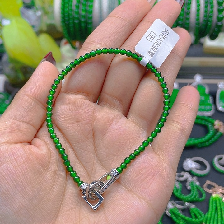 翡翠手链未镶嵌圆珠手链3