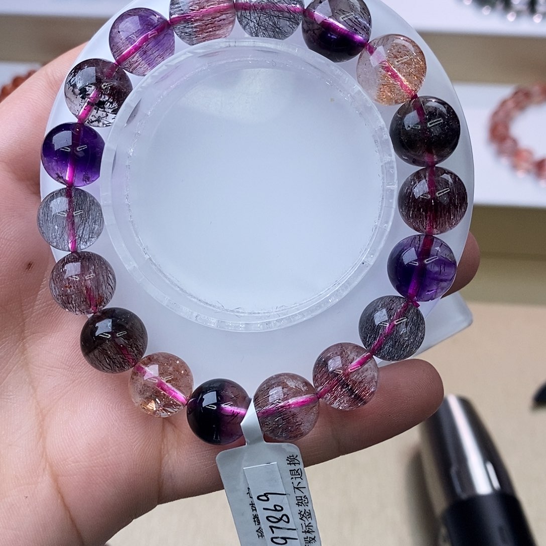 水晶手链未镶嵌黑加仑超七11m