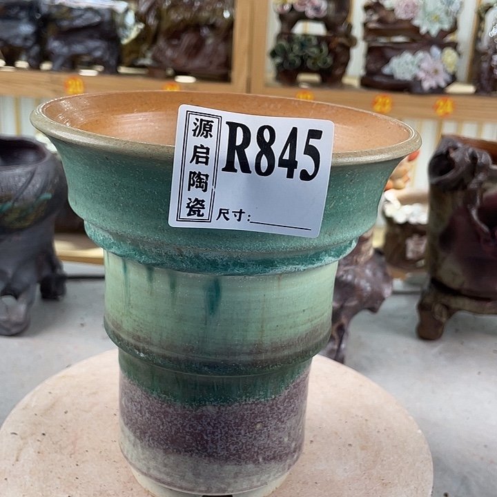 紫砂花盆景德镇陶瓷花盆845