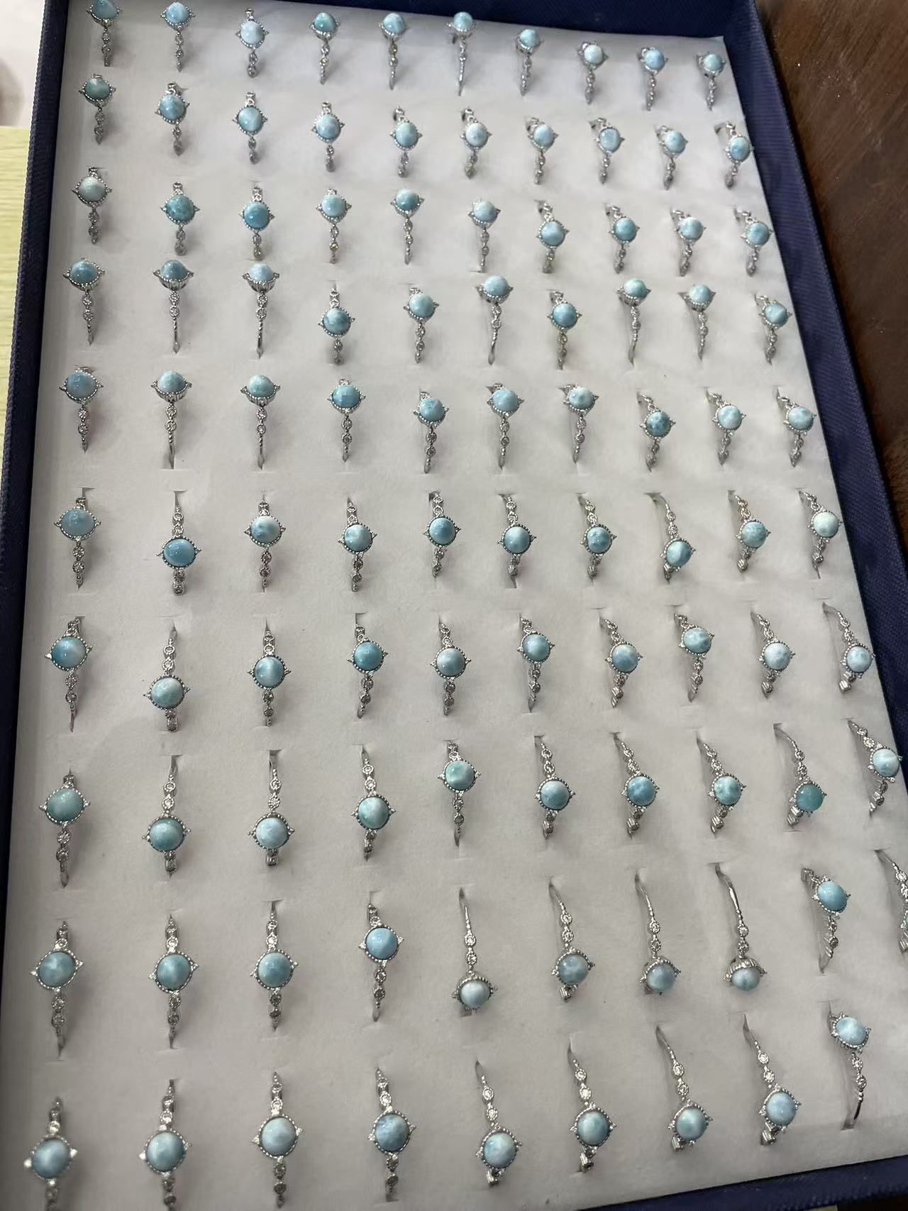 s981天然高品质拉利玛海纹石戒指  多样性发一件