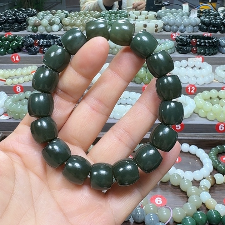 未镶嵌手链和田玉新疆若羌青黄口料直切卡14