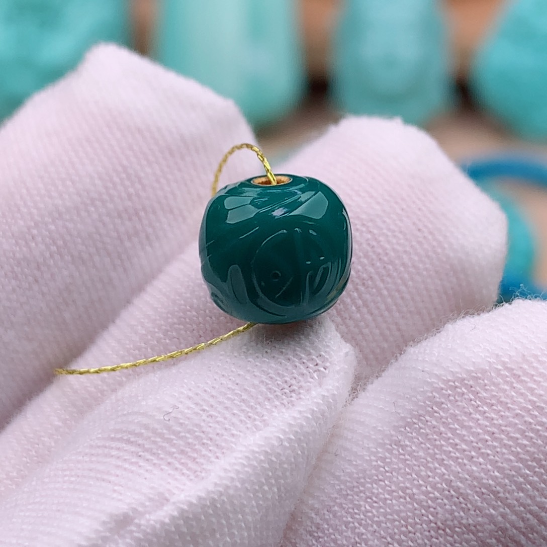 绿松石珠宝奇石未镶嵌9.6mm