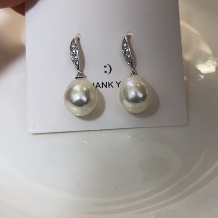 淡水珍珠耳饰银S925镶嵌