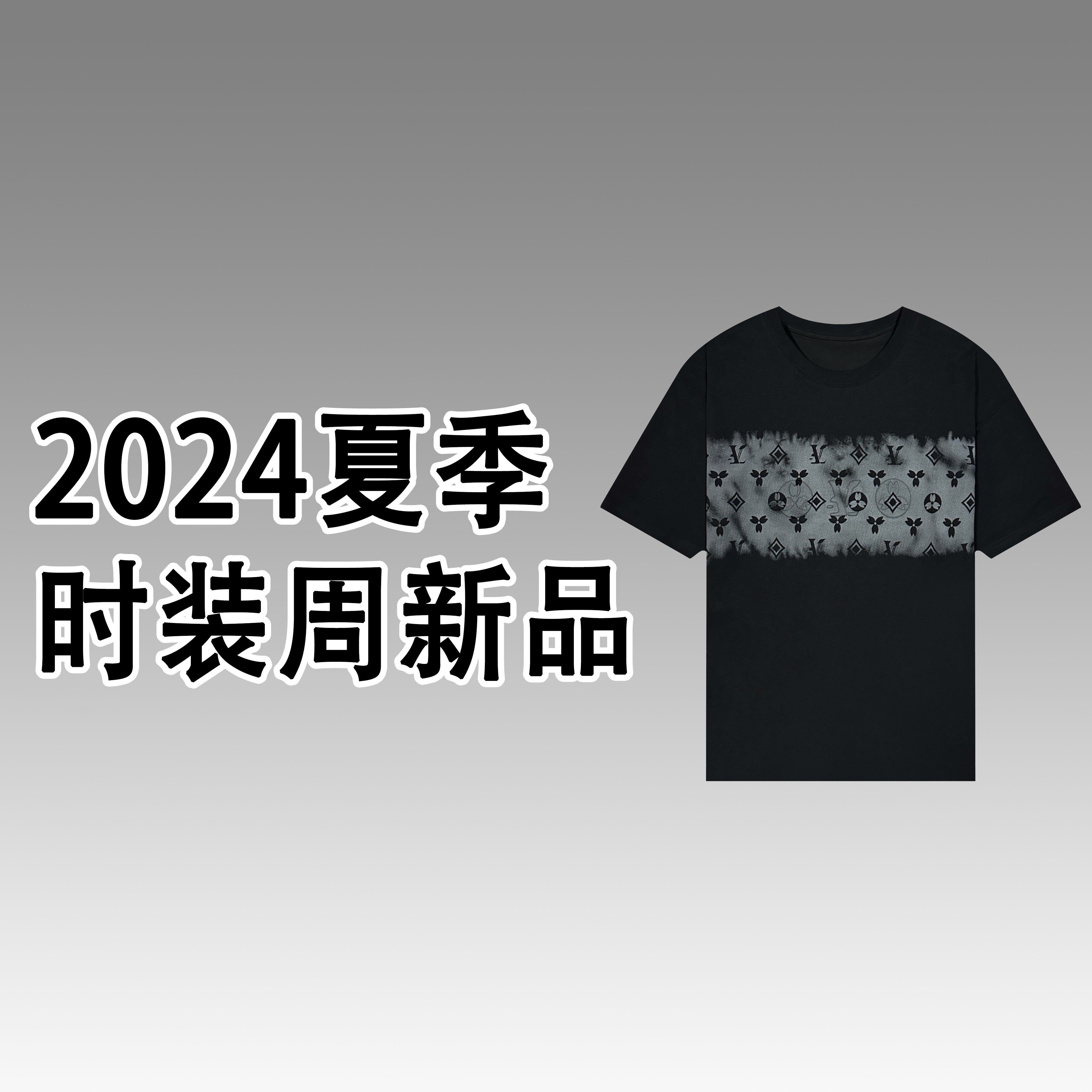 LI新款时尚重磅潮流圆领宽松男女同款短袖-A206