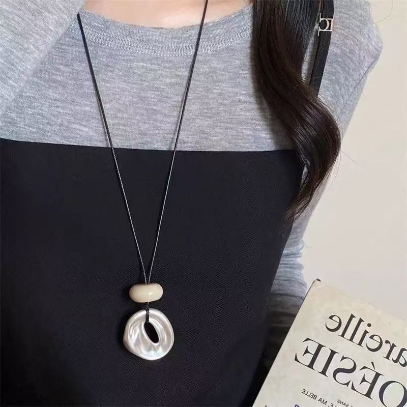 合金吊坠 简约几何不规则吊坠长款项链小众设计时尚气质百搭配饰