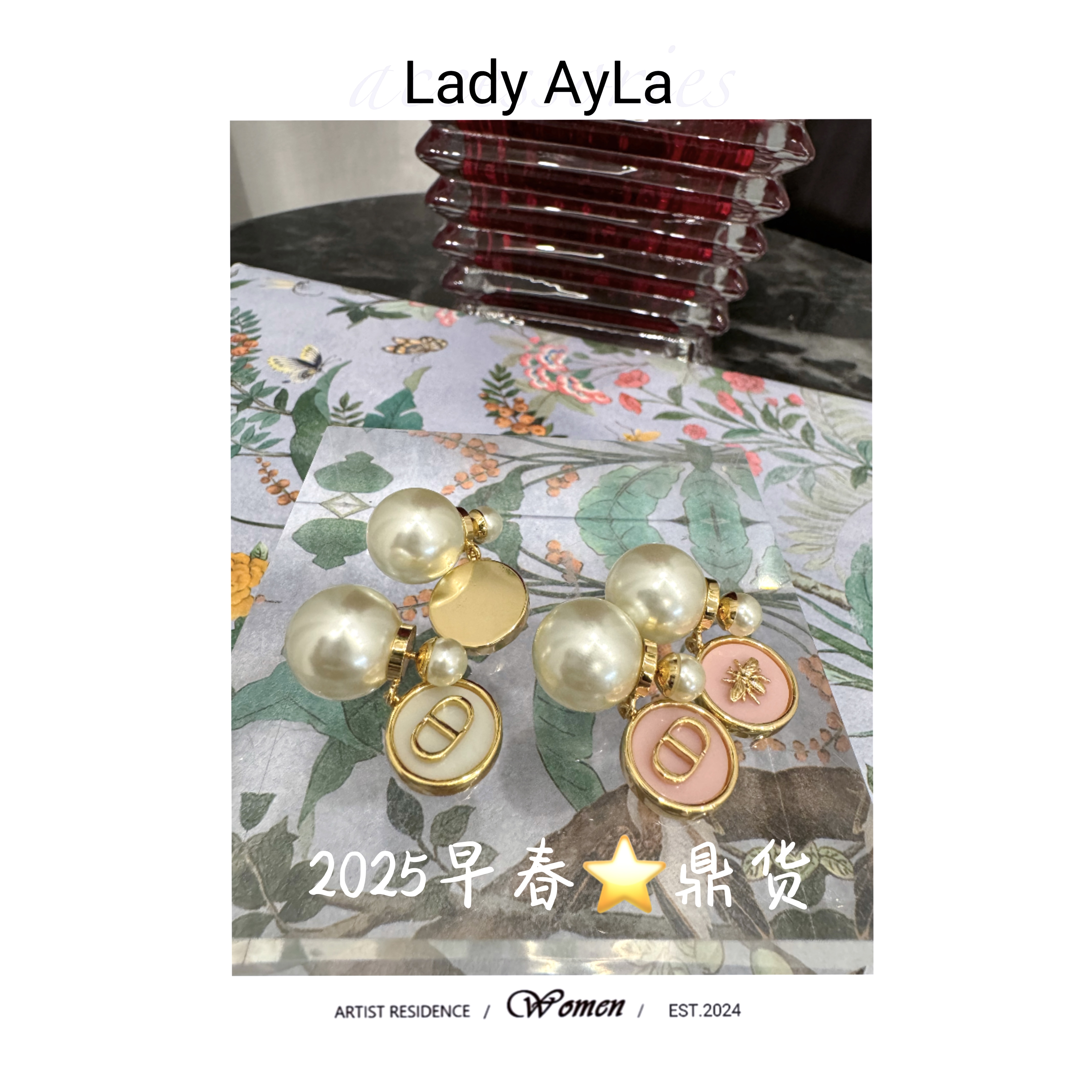 铜合金合成锆石耳饰 CD圆形蜜蜂轻奢时尚耳钉AL750