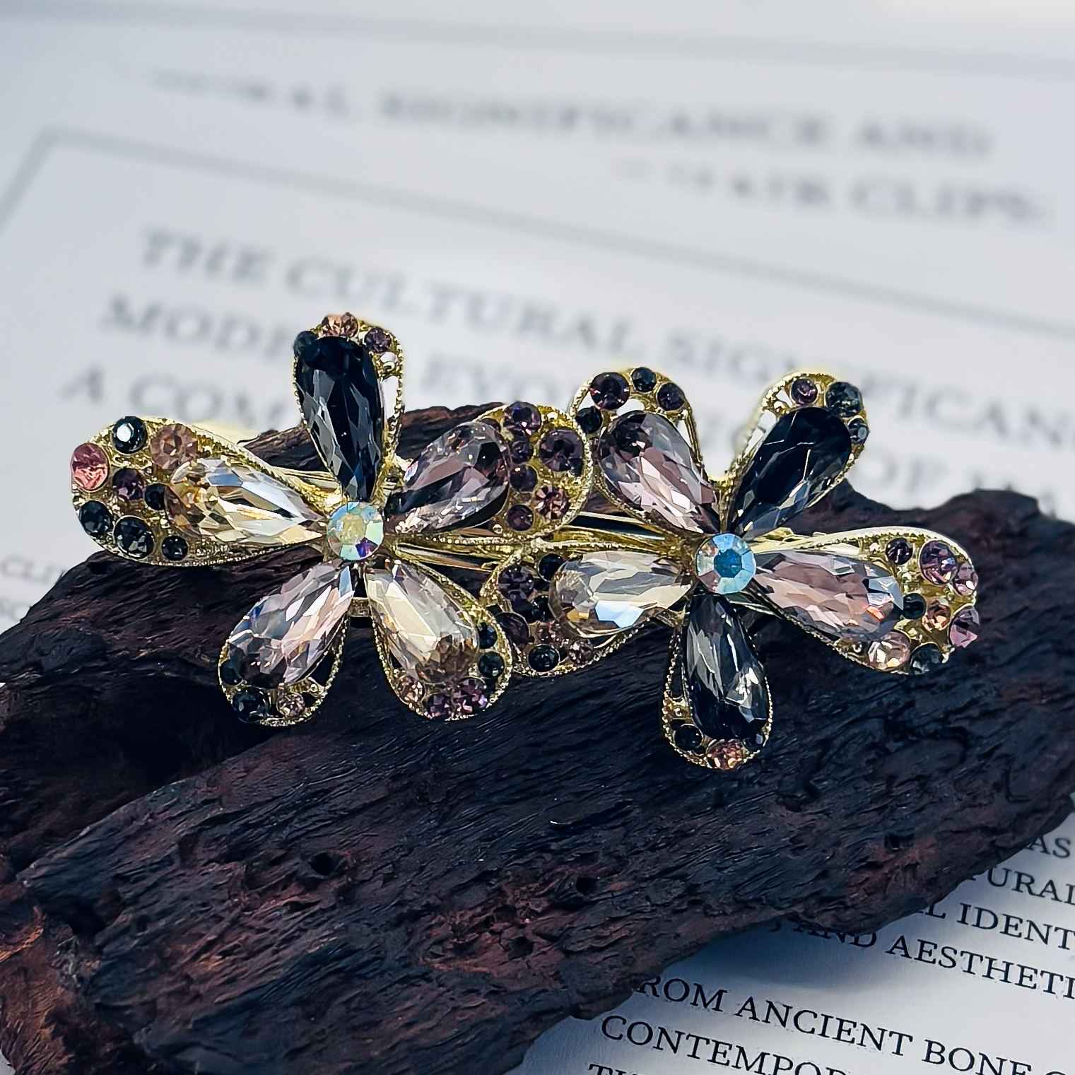 【HP·轻奢】水晶花朵弹夹-1062