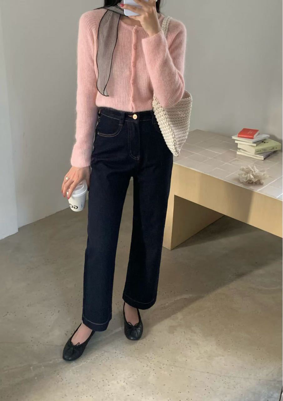 DaYa·法棍8039·夏季高腰弹力小个子九分牛仔裤