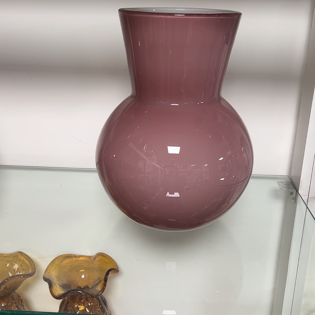 琉璃高28轻奢琉璃花器正常手工痕迹