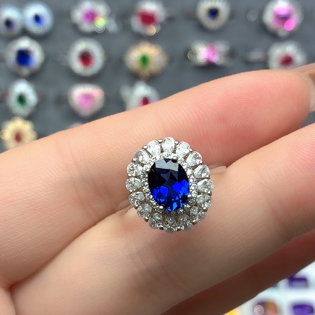 925银培育皇家蓝色宝石