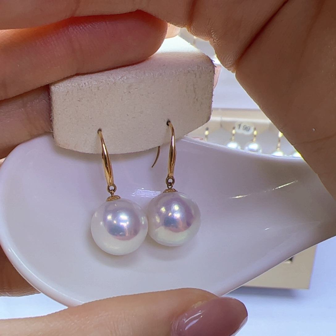 淡水珍珠耳饰18K金镶嵌