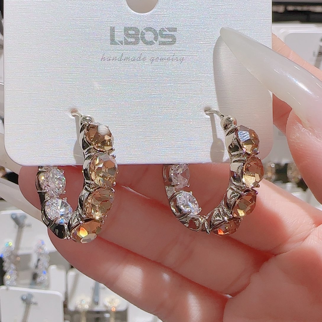 锆石铜合金925银耳环