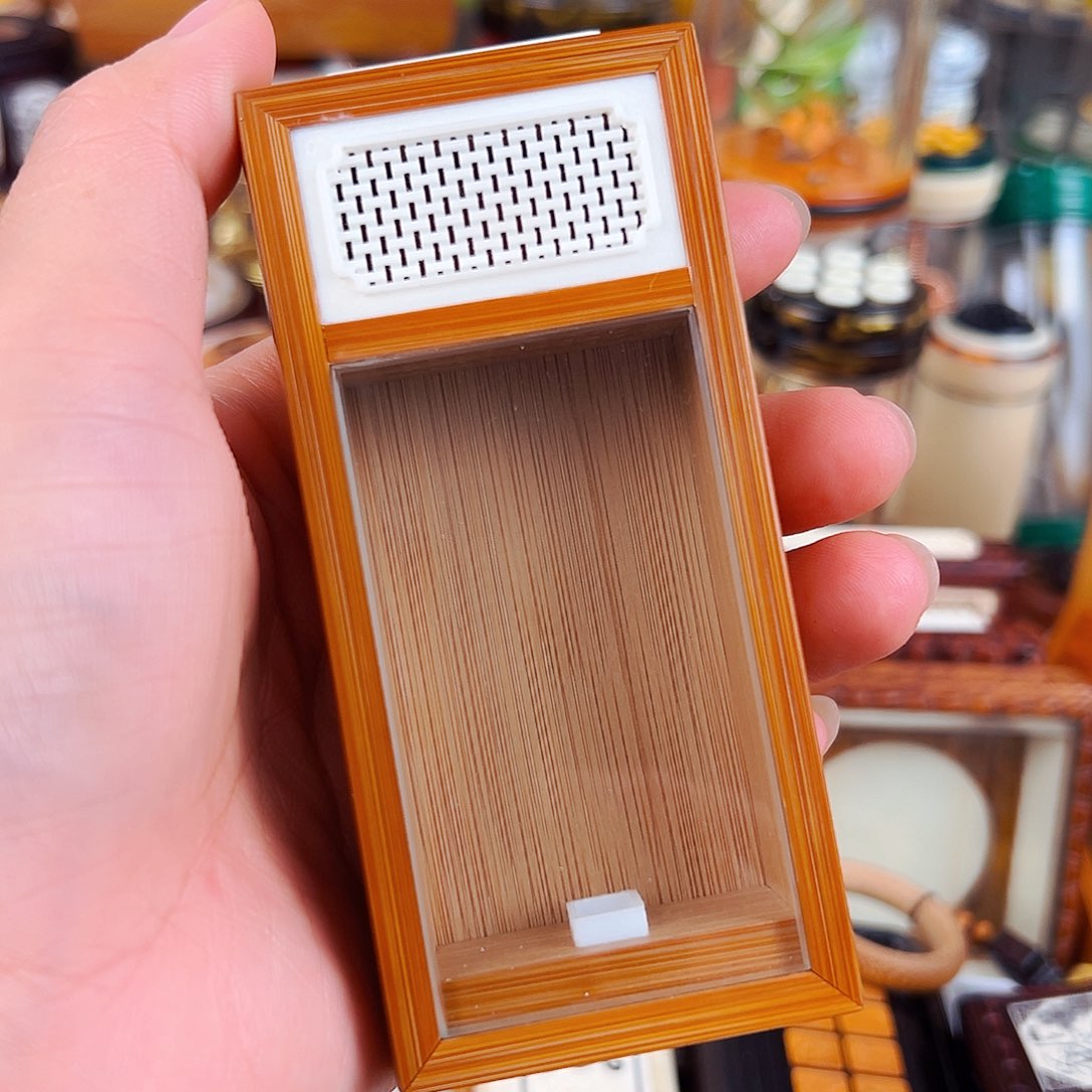 毛字款背板梅鹿竹竹林金钟盒配青竹