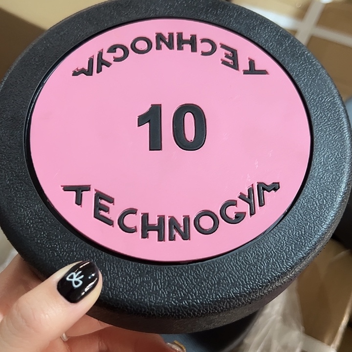 全新纯钢泰诺哑铃10公斤一对粉色