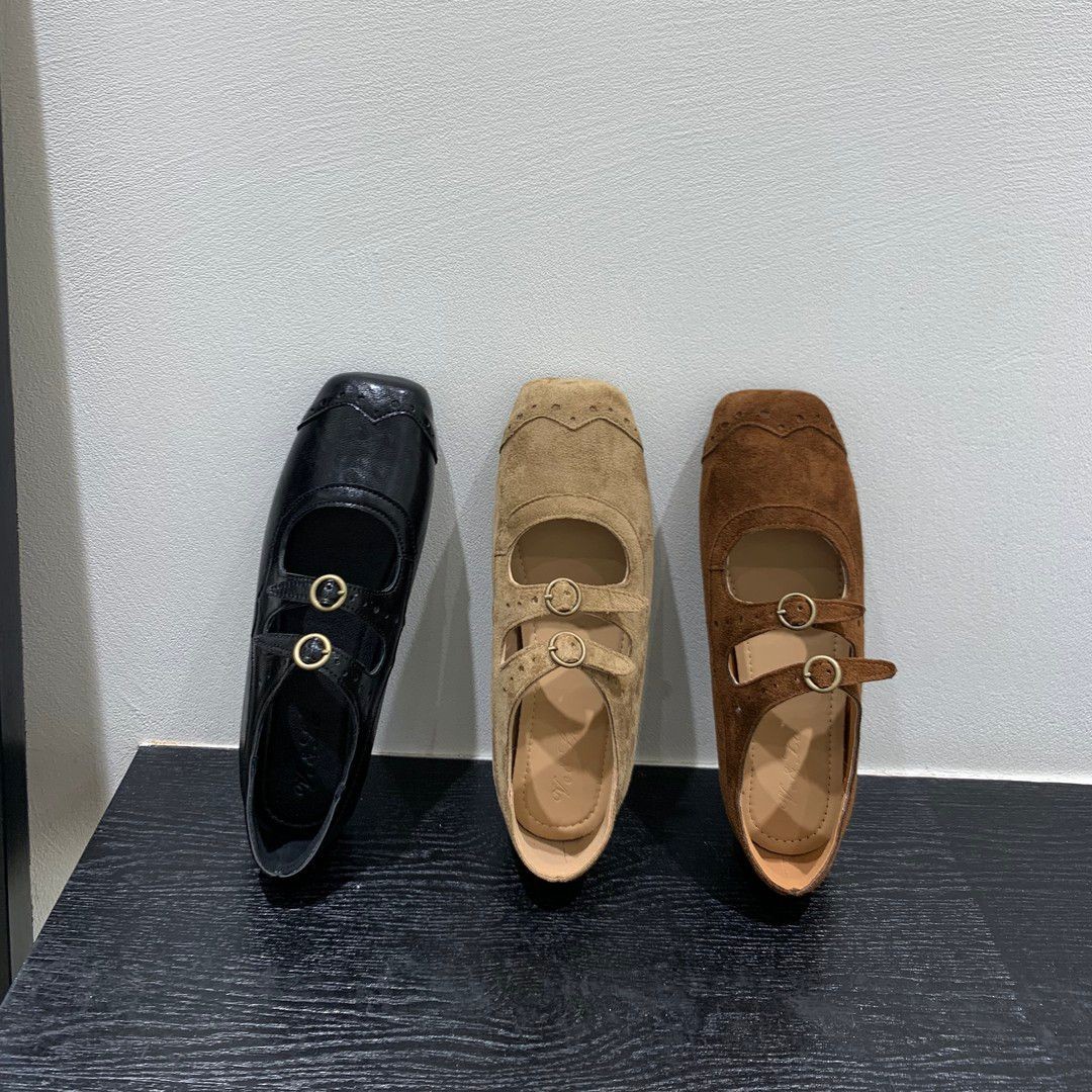 方头低跟休闲风玛丽珍鞋防滑单鞋复古女鞋皮鞋韩版