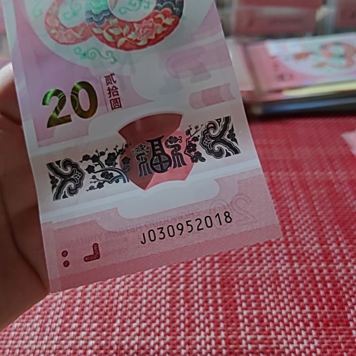 塑料小蛇钞年份号30952018单张