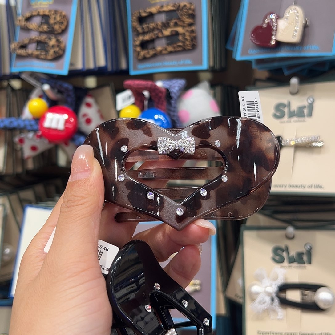 无非金属豹纹爱心贝壳抓