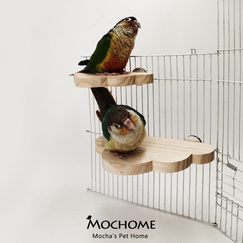 鹦鹉鸟笼跳台玩具实木原木云朵站台