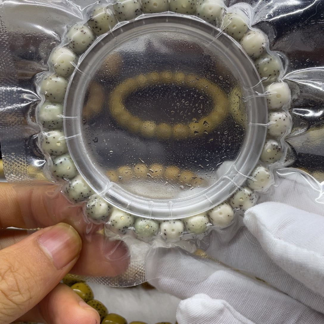 星月菩提手串糯冰贯穿留白 牛毛星