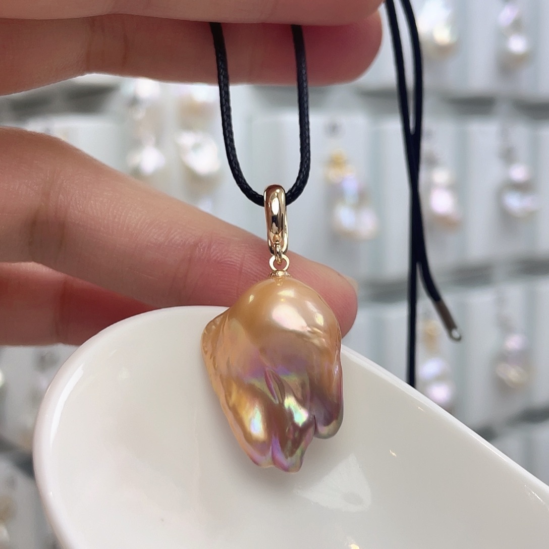 淡水珍珠银S925镶嵌颈饰